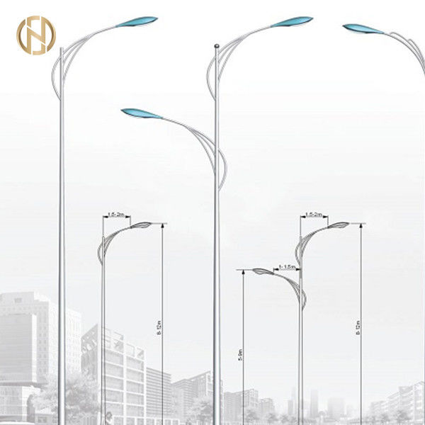 Tiang Lampu Jalan Presisi Tinggi Tinggi 6 - 12M Dengan Berbagai Desain