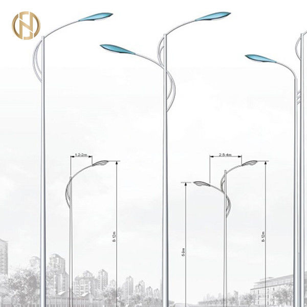 Tiang Lampu Jalan 6M 8M 10M 12M Bentuk Segi Delapan Q235B / Q345B