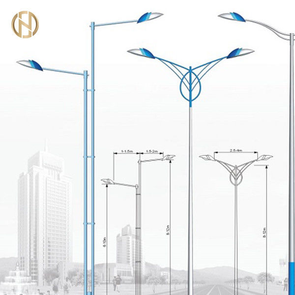 Tiang Lampu Jalan Bentuk Bulat / Kerucut Q235B Tiang Lampu Lengan Tunggal