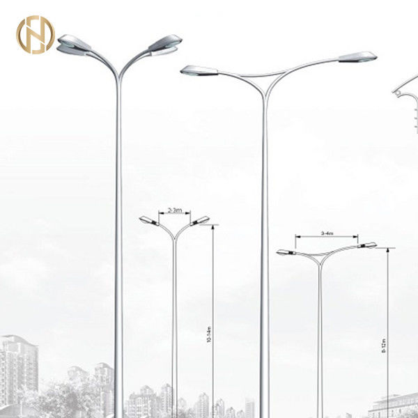 Tiang Lampu Jalan Galvanis 3M 6M 9M 12M Tiang Lampu Oktagonal Kustom