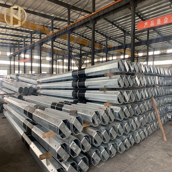 Tiang Listrik Lukisan Hitam Tiang Utilitas Listrik 10M 700daN