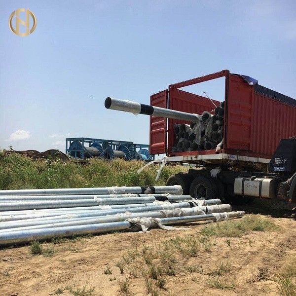 Tiang Daya Listrik 13m Tinggi, Tiang Listrik Logam 450daN SF 2.0 Untuk ICE