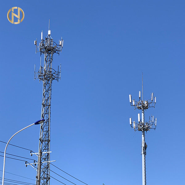 Menara Telekomunikasi Seluler 20M 25M 30M 36M Dengan Platform Kerja Daya Tahan Tinggi