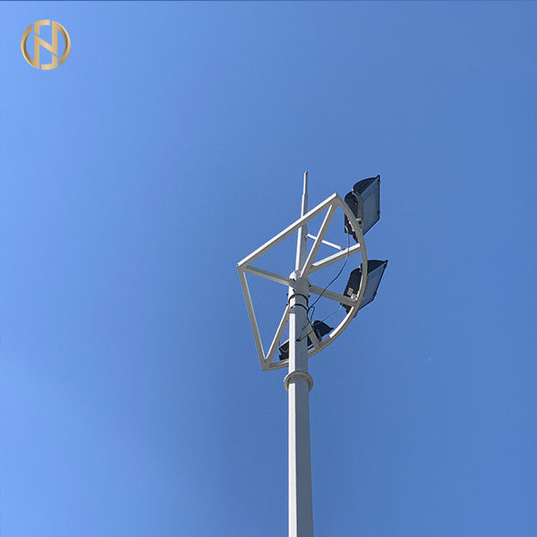 Tiang Tiang Tinggi Octadecagon Dengan Sistem Pencahayaan Banjir LED 20M 30M 35M 40M