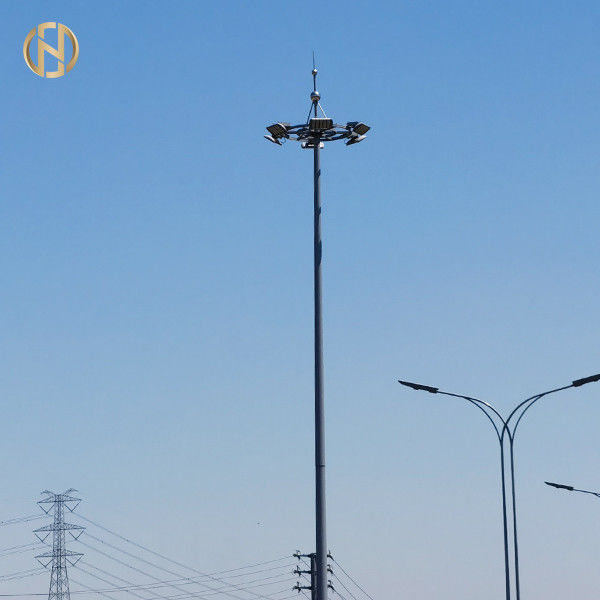 80FT 85FT 90FT Tiang Tiang Tinggi Menara Tiang Tinggi Dipasang Di Stadion