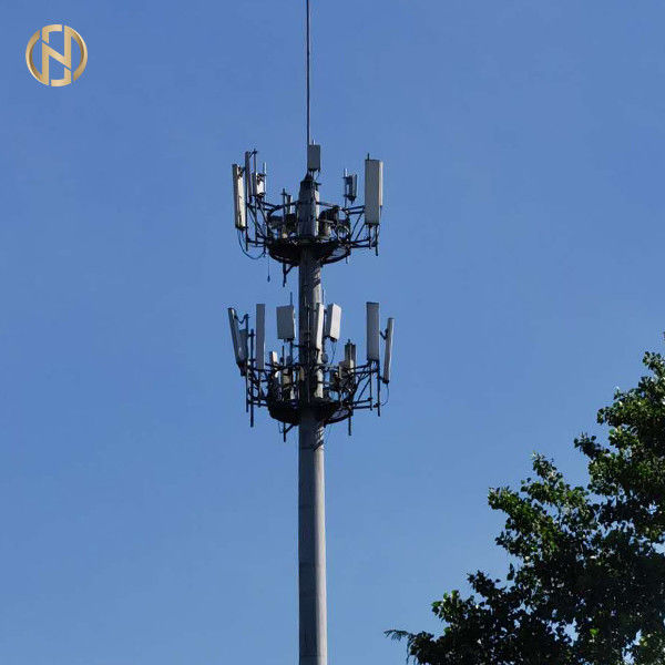 Hot Dip Galvanized Telecommunication Post 20M 25M 30M 35M 40M Tahan Angin