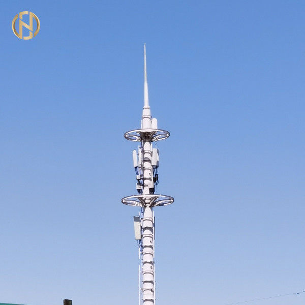 Tiang Menara Komunikasi Baja Canai Panas 35M 36M Umur Panjang
