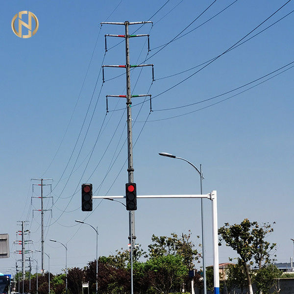 Tiang Lampu Lalu Lintas 6M - 7,5M Memasang Kamera Tiang Lampu Merah Hijau Kuning