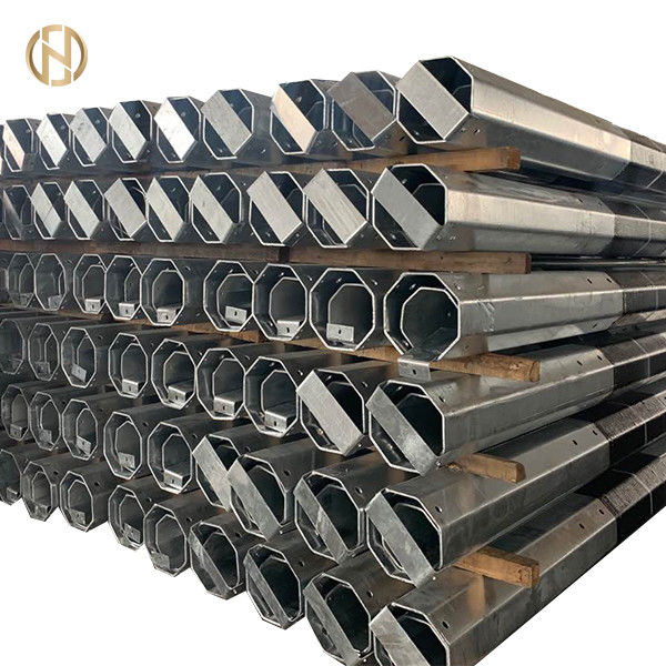 3-4,5mm Tebal Tiang Baja Tubular Tiang Listrik Baja Tegangan Rendah Dengan Tetap