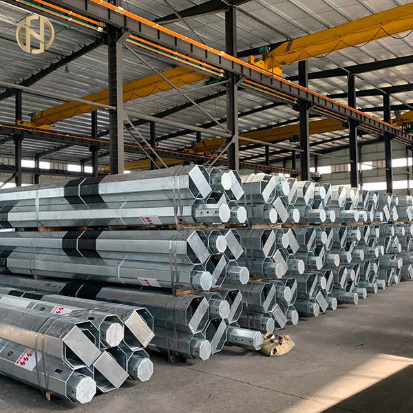 Tiang Tubular Swaged 12M Tahan Lama Untuk Jalur Listrik Overhead 11KV Atau 33KV