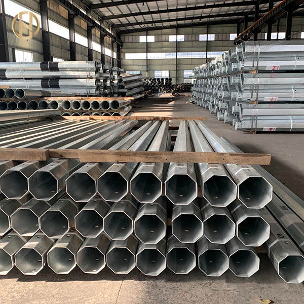 Hot Dip Galvanis Tiang Baja Tubular 17M 3000daN Safety Factor 2.0