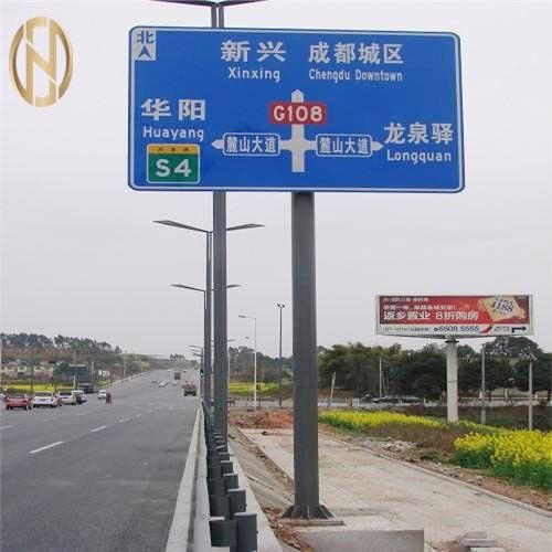 6m 6,5m 8m Tiang Tanda Jalan Baja Galvanis Tiang Tanda Jalan Bentuk Oktagonal