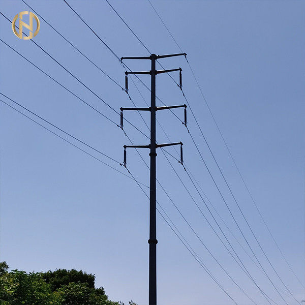 11KV 33KV Tiang Listrik Logam Tiang Transmisi Baja 7.5m 9m 11m