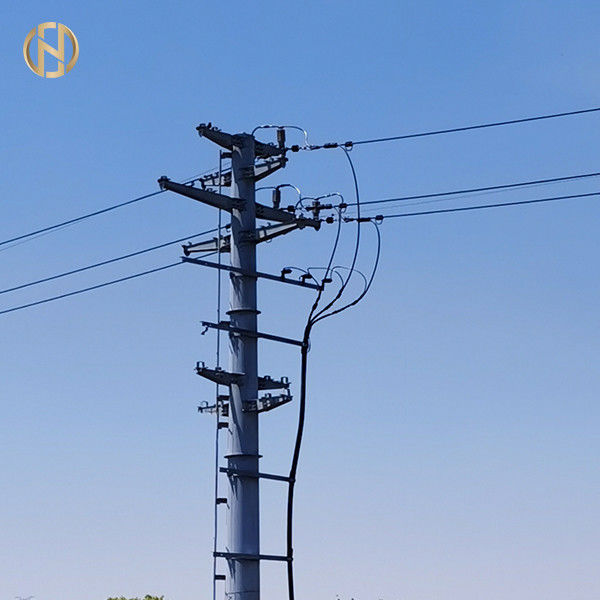 Tiang Listrik Logam Ukuran Disesuaikan 69KV 90FT Steel Electric Q460C