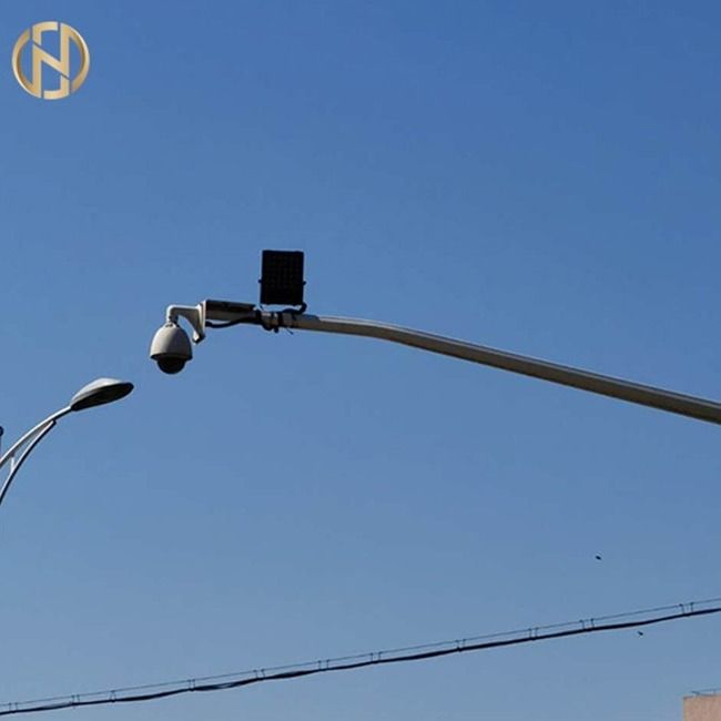SGS Q345 8M Keamanan Kamera CCTV Mounting Pole Seamless Steel