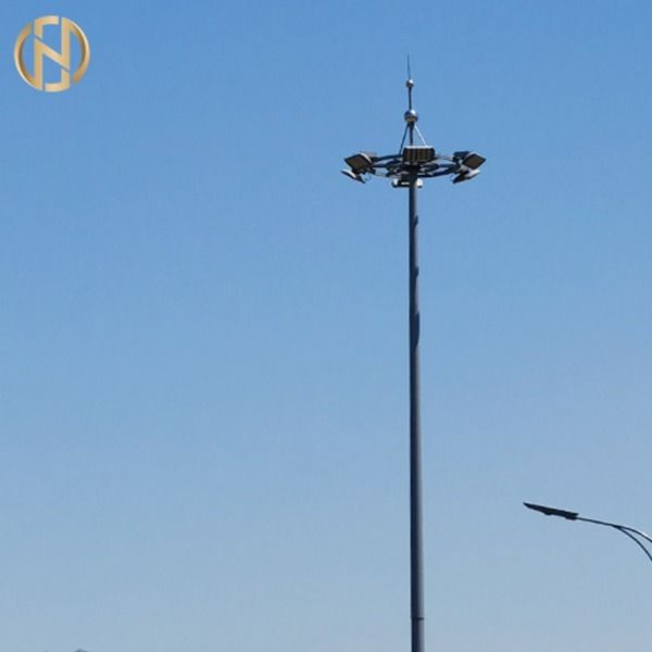 Q420 Steel Octadecagon Tiang Lampu Tiang Tinggi 20M 30M 35M 40M