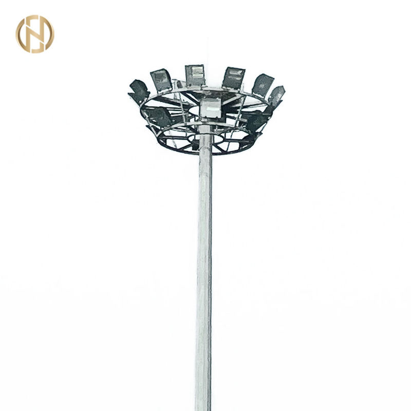 Stadion Galvanized High Mast Pole untuk Sports Field Lighting 25M 28M 36M 40M Tinggi