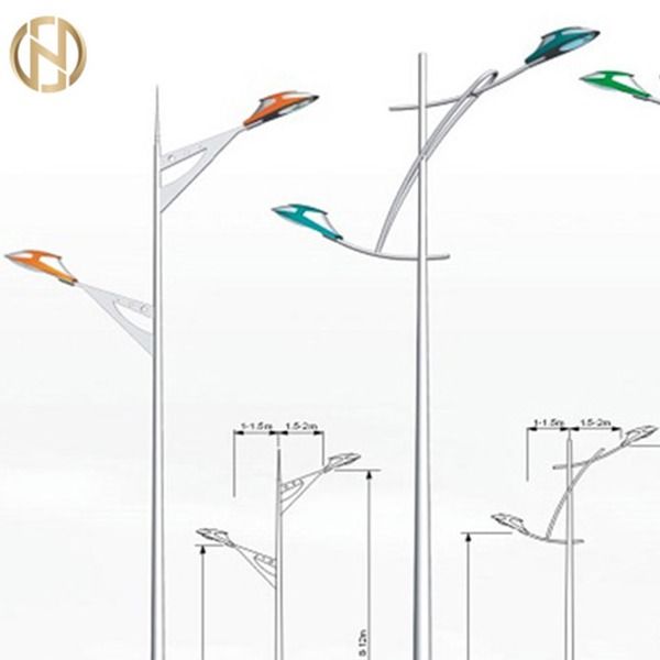 Posting Baja Galvanis Bulat 3m Twin Arms Highway Light Pole