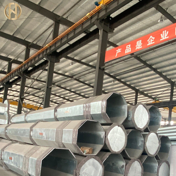 Tiang Listrik Tubular Metal 11M 450daN 550daN Low Silicon Well Finished