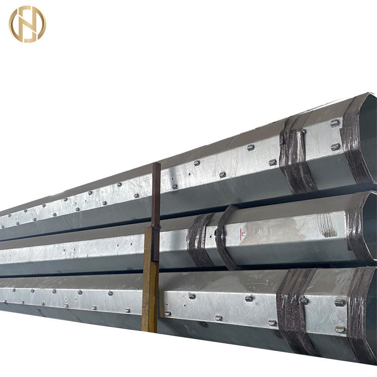 ASTM 633 12m Hot Dip Galvanized Metal Light Pole Untuk Transmisi Daya