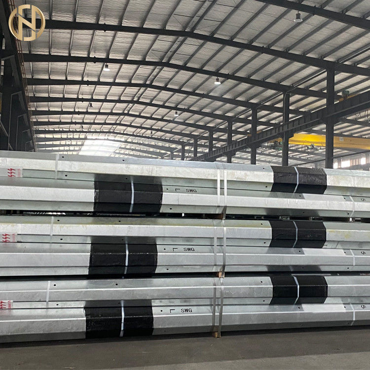 ASTM 633 12m Hot Dip Galvanized Metal Light Pole Untuk Transmisi Daya