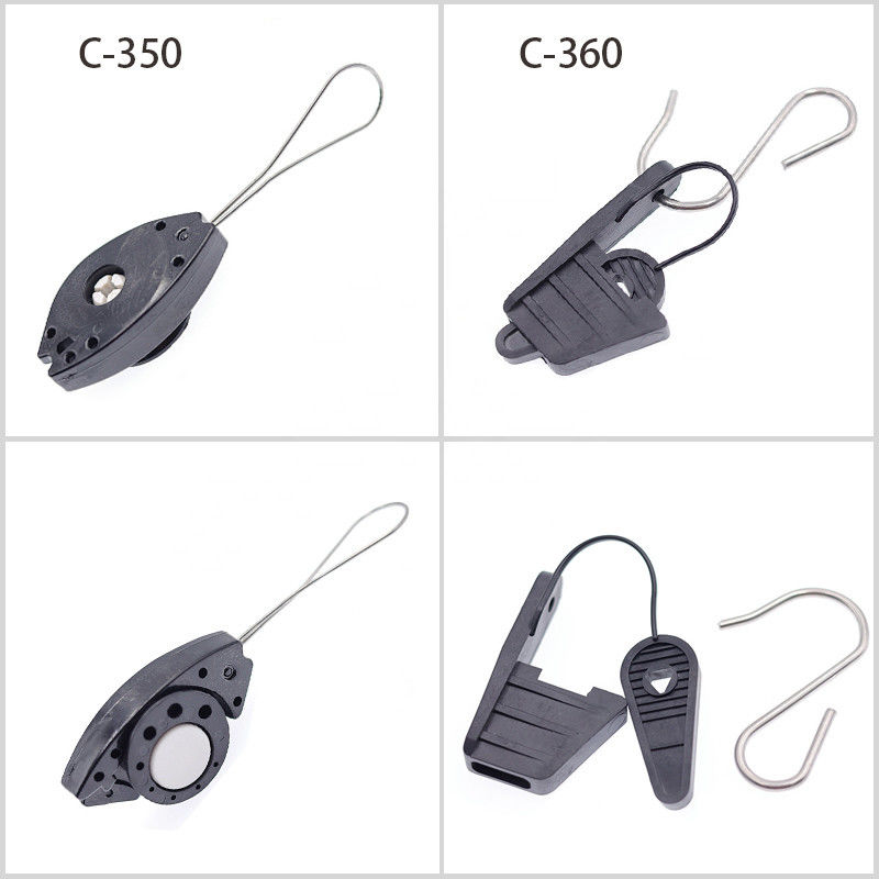 ADSS FTTH Type Anchor Drop Wire Clamp Untuk Ketegangan Kabel Serat Optik