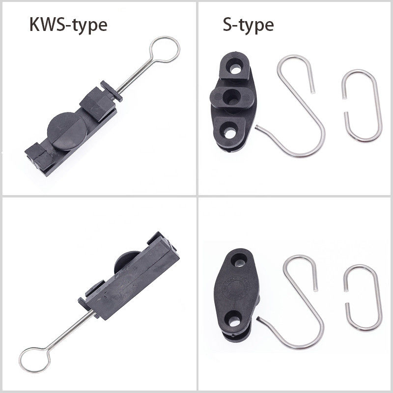 ADSS FTTH Type Anchor Drop Wire Clamp Untuk Ketegangan Kabel Serat Optik