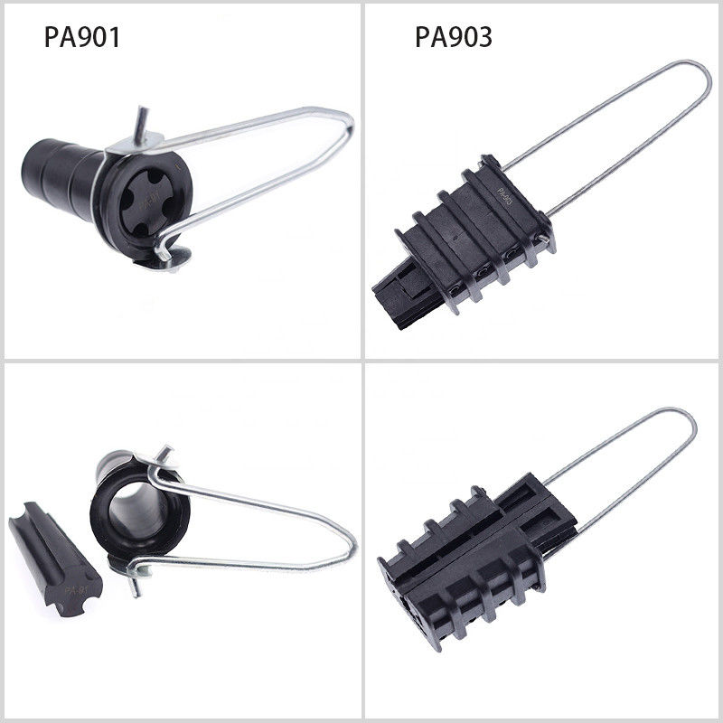 Plastik Overhead Line Dead End Cable Clamp Fiber Optic Anchoring Tension