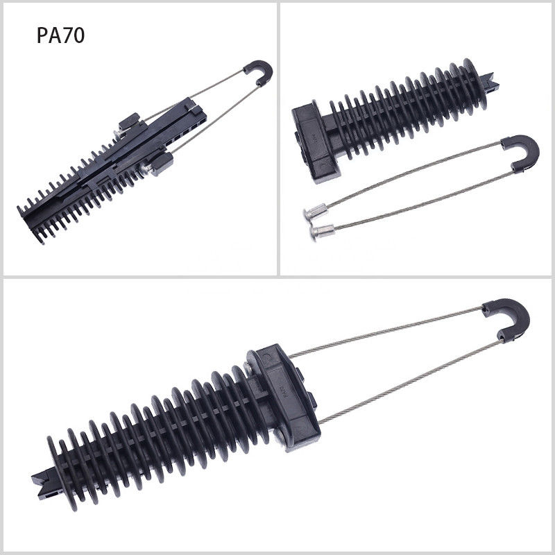 Plastik Overhead Line Dead End Cable Clamp Fiber Optic Anchoring Tension
