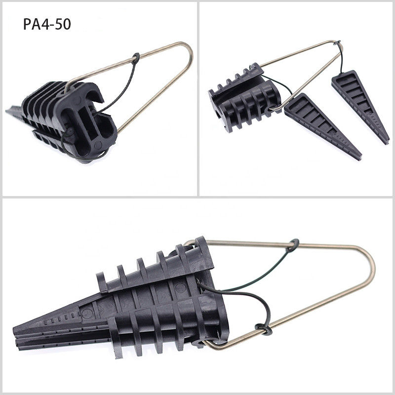 Plastik Overhead Line Dead End Cable Clamp Fiber Optic Anchoring Tension