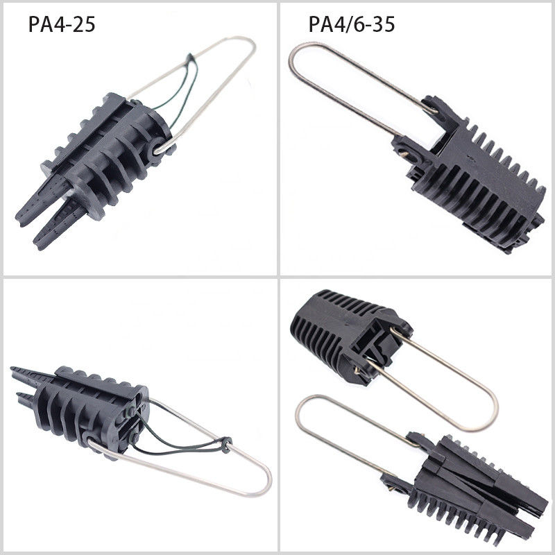 Plastik Overhead Line Dead End Cable Clamp Fiber Optic Anchoring Tension