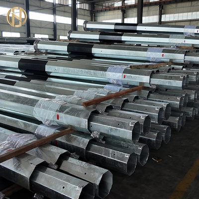 25FT-45FT Octogonal Polygonal Hot Dip Galvanized Electric Distribution Steel Power Pole